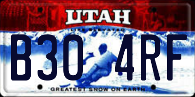 UT license plate B304RF