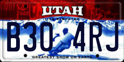 UT license plate B304RJ