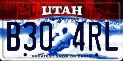 UT license plate B304RL