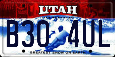 UT license plate B304UL