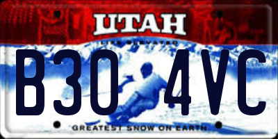 UT license plate B304VC