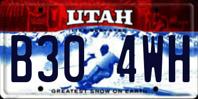 UT license plate B304WH
