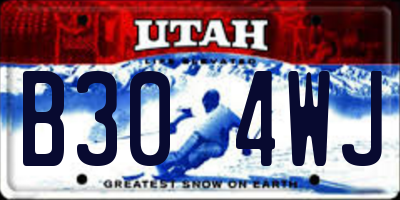 UT license plate B304WJ