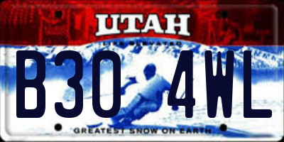 UT license plate B304WL