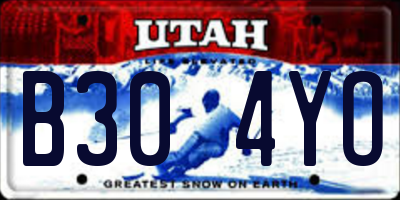 UT license plate B304YO