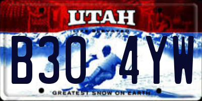 UT license plate B304YW