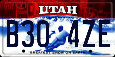 UT license plate B304ZE