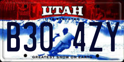 UT license plate B304ZY
