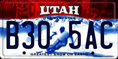 UT license plate B305AC