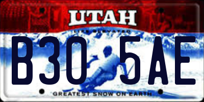 UT license plate B305AE