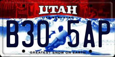 UT license plate B305AP