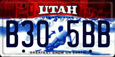 UT license plate B305BB