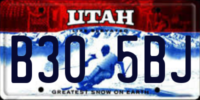 UT license plate B305BJ