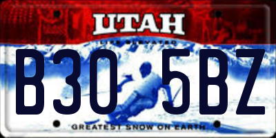 UT license plate B305BZ