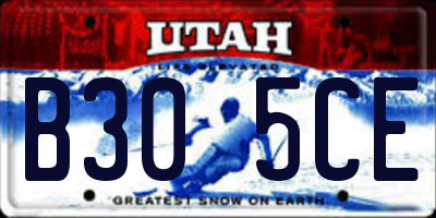 UT license plate B305CE