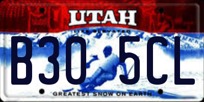 UT license plate B305CL