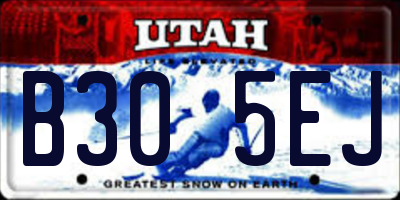 UT license plate B305EJ