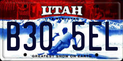 UT license plate B305EL