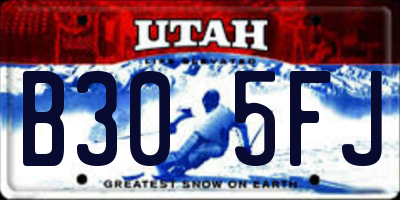UT license plate B305FJ