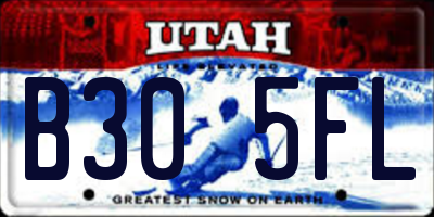 UT license plate B305FL