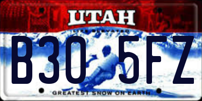 UT license plate B305FZ