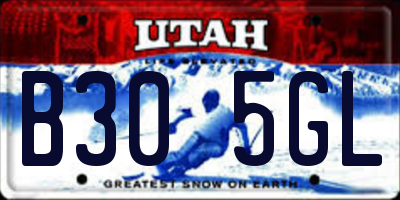 UT license plate B305GL