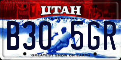 UT license plate B305GR