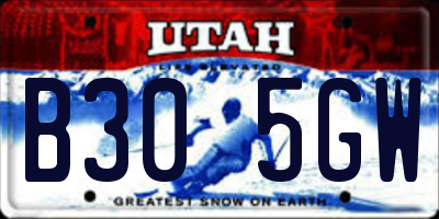 UT license plate B305GW