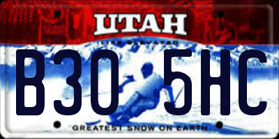UT license plate B305HC