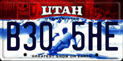 UT license plate B305HE