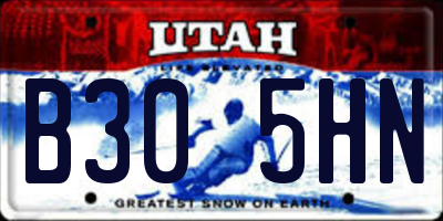 UT license plate B305HN