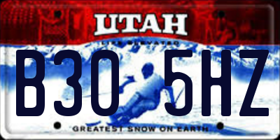 UT license plate B305HZ