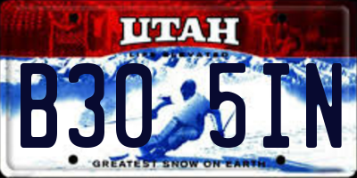 UT license plate B305IN