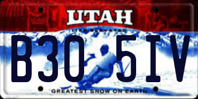 UT license plate B305IV