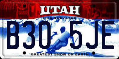 UT license plate B305JE