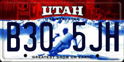 UT license plate B305JH
