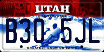 UT license plate B305JL