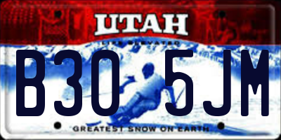 UT license plate B305JM