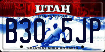 UT license plate B305JP