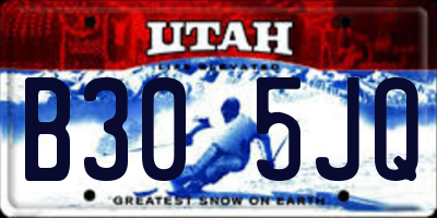 UT license plate B305JQ