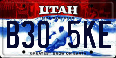 UT license plate B305KE