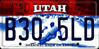 UT license plate B305LD