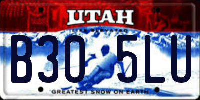UT license plate B305LU