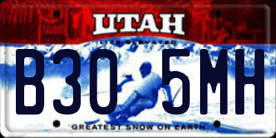 UT license plate B305MH