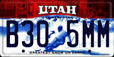 UT license plate B305MM