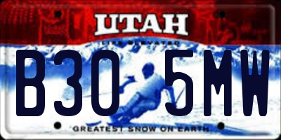 UT license plate B305MW