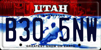 UT license plate B305NW