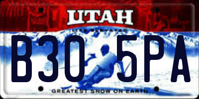 UT license plate B305PA