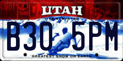 UT license plate B305PM