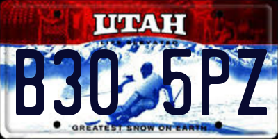 UT license plate B305PZ